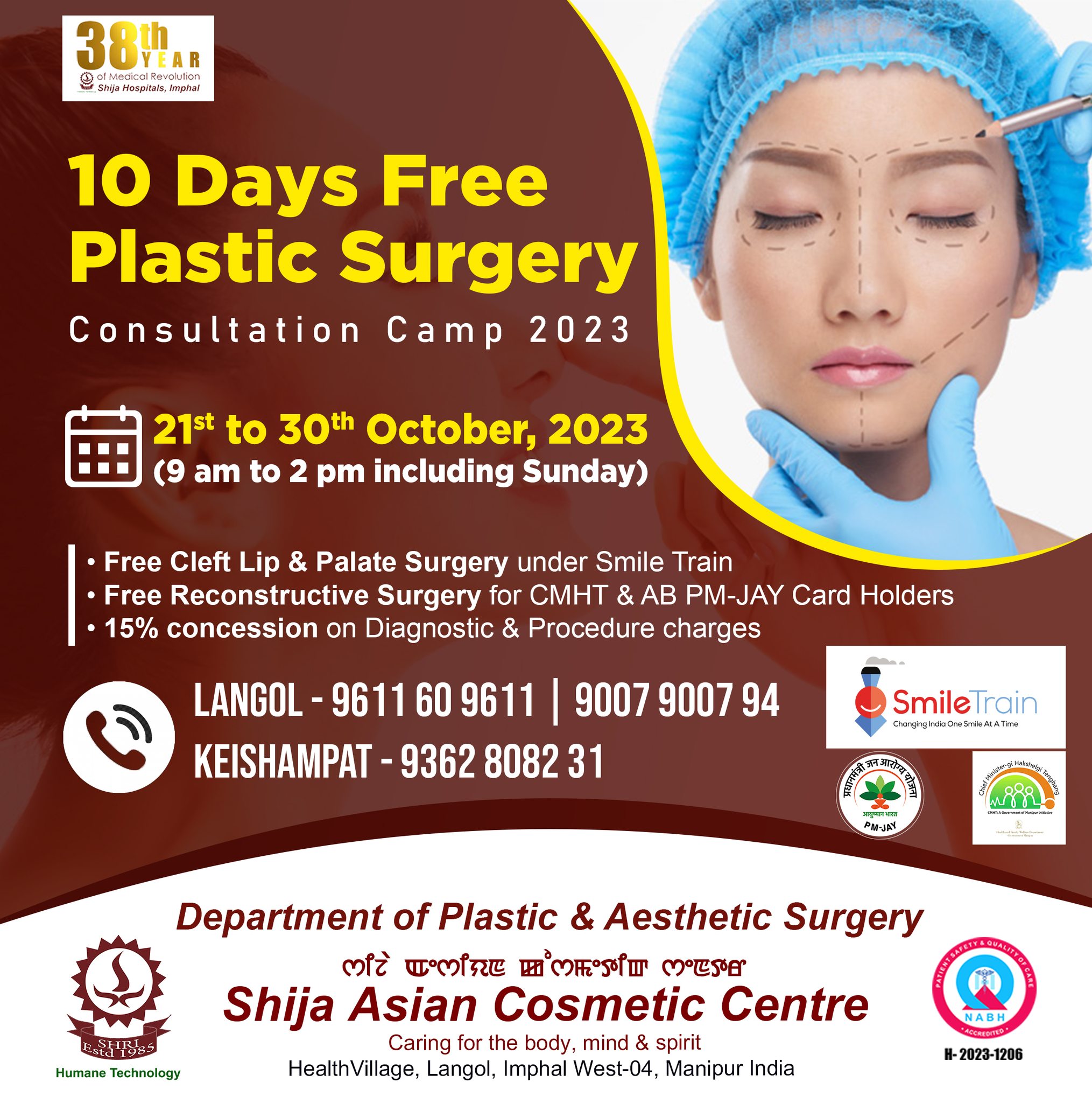10 Days Free Plastic Surgery Consultation Camp 2023