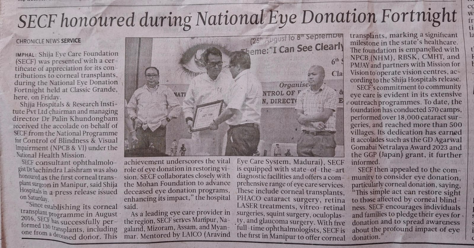 Shija Eye Care Foundation Honored During National Eye Donation Fort