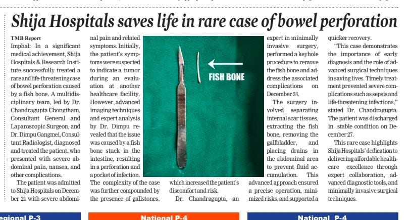 Shija Hospitals saves life in rare case of bowel perforation