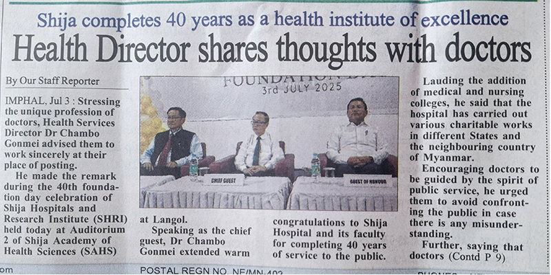 Shija completes 40 years as a health institute of excellence
